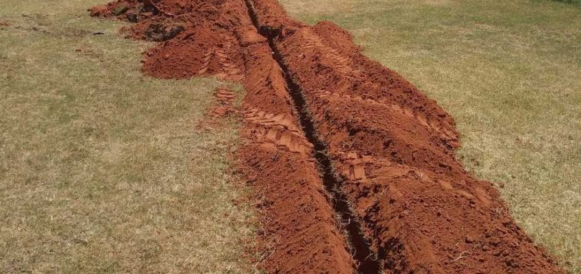 This open trench is for the installation of Fiber Optic cabling and a power wire for our new equipment.